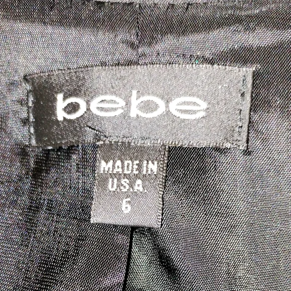EUC! bebe Classic Black Satin Women's Blazer. Size 6 - Picture 2 of 8